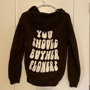 Baggy Brown Graphic Zip Up